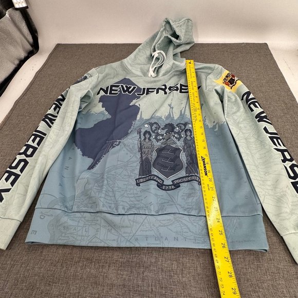 New Jersey Hooded Sweater Long Sleeve Medium The Great Seal Of The State of NJ - Picture 6 of 11